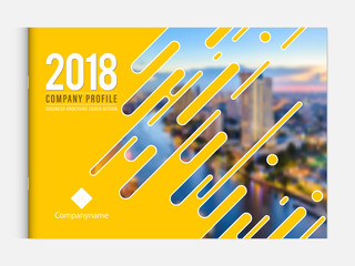 Wall Mural - Cover design template corporate business annual report brochure poster company profile catalog magazine flyer booklet leaflet. Cover page design element A4 landscape sample image with Gradient Mesh.