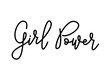 © barrirret - Girl Power text . Monoline calligraphy script. Cute design for print woman shirt. Feminism slogan. Vector illustration