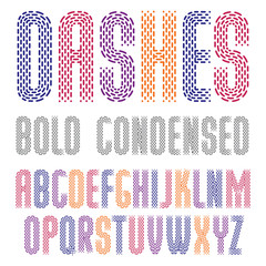 Poster - set of cool vector condensed upper case english alphabet letters isolated. rounded bold retro type f