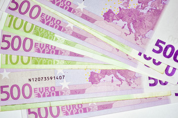 Close-up Euro currency note, European Union currency