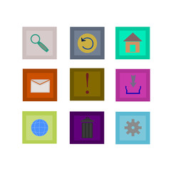 Vector website icons set flat isolated design