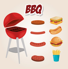 Wall Mural - delicious bbq grill oven vector illustration design