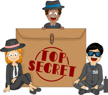 Kids Top Secret Envelope Illustration