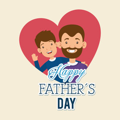 Sticker - best father with son characters vector illustration design