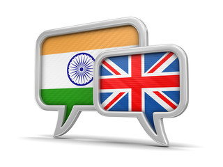 Poster - Speech bubbles with flags. Image with clipping path
