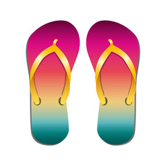 Poster - beach flip flops icon vector illustration design