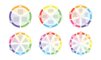 Poster - Circle flowchart diagram of cycle chart arrows with numbers vector icon for presentation