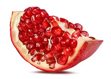 Fresh Pomegranate Isolated On White Background With Clipping Path