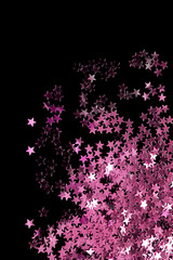 Sticker - Pink glitter on black