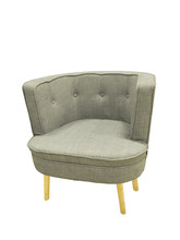 Gray Upholstered Armchair.