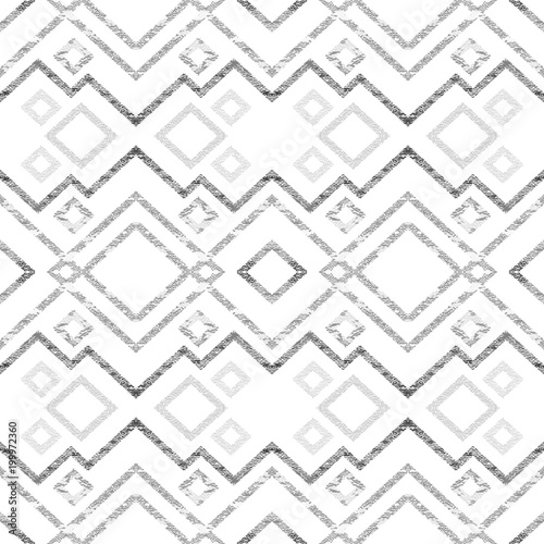 Abstract seamless pattern of zigzags and lines.