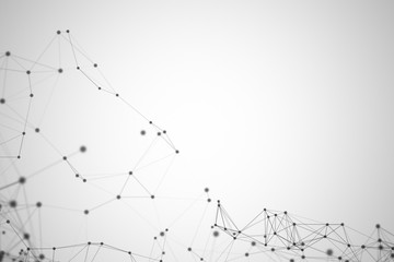 Poster - Black connection lines on white background for technology concept, abstract illustration