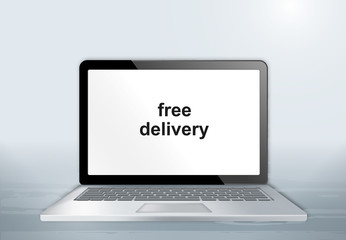 Sticker - Laptop auf Holztisch - free delivery