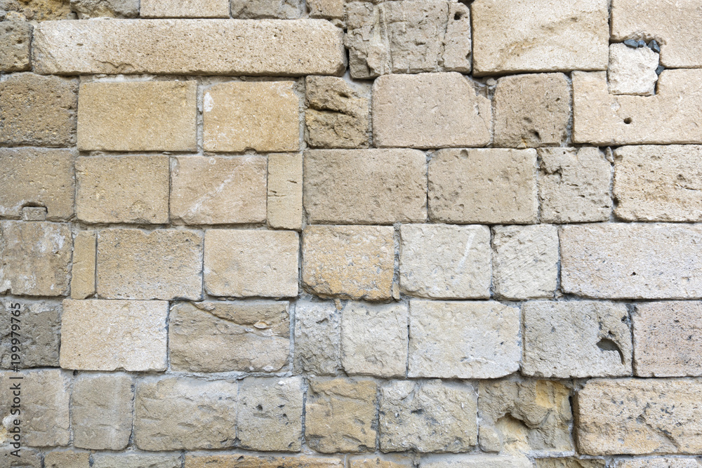 Photo Old stone wall closeup from an ancient medieval castle in Kyrenia, North Cyprus