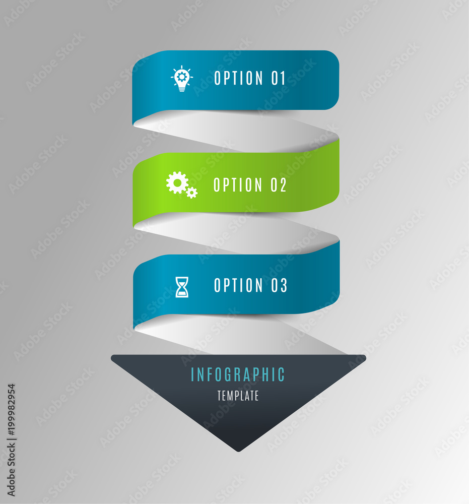 Arrow infographic concept template with options part stages and icons ...