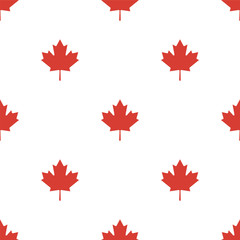 Maple leaf seamless pattern. Vector
