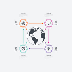 Wall Mural - vector illustration infographics 4 options
