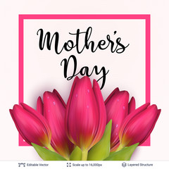 Wall Mural - Mother's day greeting card template.