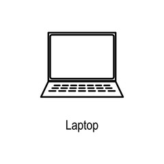Poster - Laptop icon. Element of computer part for mobile concept and web apps. Thin line  icon for website design and development, app development. Premium icon