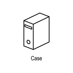 Poster - PC case icon. Element of computer part for mobile concept and web apps. Thin line  icon for website design and development, app development. Premium icon