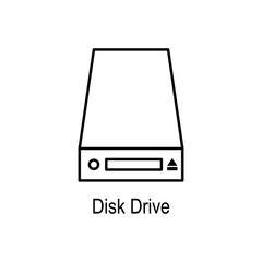 Poster - disc drives icon. Element of computer part for mobile concept and web apps. Thin line  icon for website design and development, app development. Premium icon