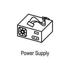 Poster - PC Power supply icon. Element of computer part for mobile concept and web apps. Thin line  icon for website design and development, app development. Premium icon