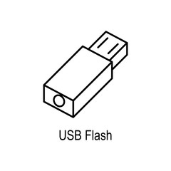 Poster - usb flash storage icon. element of computer part for mobile concept and web apps. thin line icon for