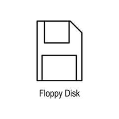 Poster - Floppy disc icon. Element of computer part for mobile concept and web apps. Thin line  icon for website design and development, app development. Premium icon