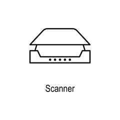 Poster - PC scanner icon. Element of computer part for mobile concept and web apps. Thin line  icon for website design and development, app development. Premium icon