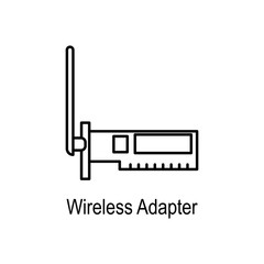 Poster - wireless adapter icon. Element of computer part for mobile concept and web apps. Thin line  icon for website design and development, app development. Premium icon