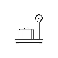 Poster - cargo scales icon. Element of measuring instruments for mobile concept and web apps. Thin line  icon for website design and development, app development. Premium icon
