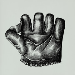 Wall Mural - Hand drawn sport glove isolated on background