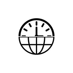 Poster - global clock icon. Element of time managment illustration. Premium quality graphic design icon. Signs and symbols collection icon for websites, web design, mobile app
