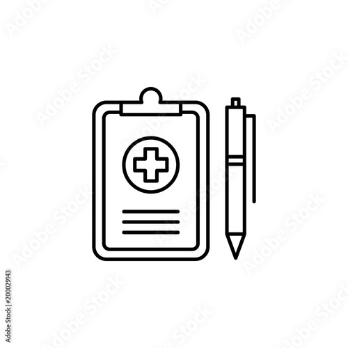 Medical Form And Pen Icon Element Of Medicine For Mobile Concept And Web Apps Thin Line Icon For Website Design And Development App Development Premium Icon Buy This Stock Vector And