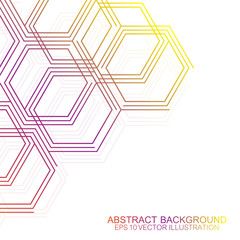 Abstract medical background. DNA research. Hexagonal structure molecule and communication background for medicine, science, technology. Vector illustration.