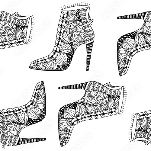 Stoffe zum Nähen nahtlose Hintergrund mit Fantasie Muster Schuhe