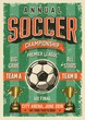 Soccer typographical vintage grunge style poster