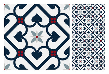 vintage tiles patterns antique seamless design in Vector illustration