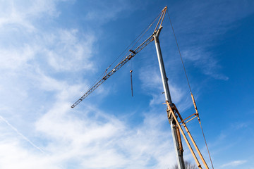 construction crane with blue sky