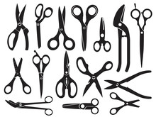 Monochrome Pictures With Different Type Of Scissors