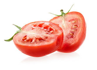 Sticker - Tomatoes slices isolated on white background