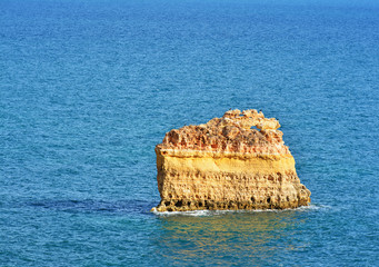 Sticker - Algarve rocks formation, amazing destination in Portugal and  all seasons attraction for many tourists in entire world.