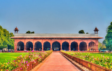 Sticker - The Diwan-i-Am or Hall of Audience at the Red Fort of Delhi, India