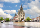 Fototapeta  - Gouda Town Hall on market square, Netherlands