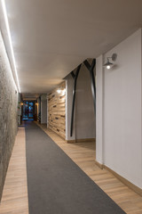 Wall Mural - corridor in modern and retro designed restaurant interior