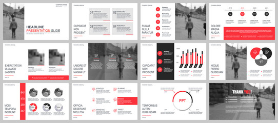 Business presentation slides templates from infographic elements. Can be used for presentation, flyer and leaflet, brochure, corporate report, marketing, advertising, annual report, banner, booklet.