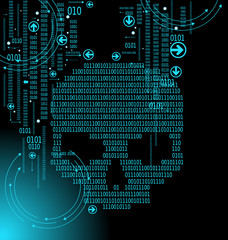 Poster - Cyber attack background.