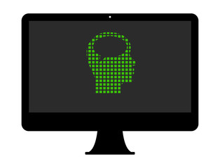 Poster - Pixel Icon PC - Kopf - Profil - Sprechblase