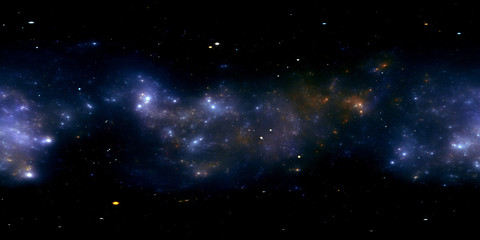 360 degree space nebula panorama, equirectangular projection, environment map. hdri spherical panora