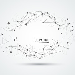 Aufkleber - Wireframe vector sphere. Digital abstract futuristic background. Connection with lines and dots. Hi tech illiustration